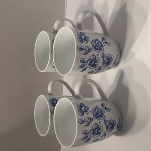 Spring Prelude by Paula Deen Mug Blue Flowers lot x 4